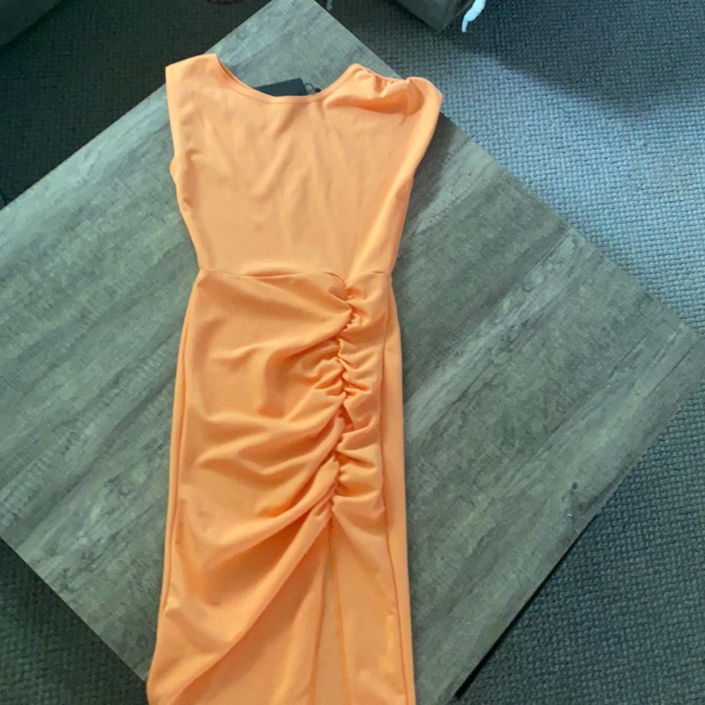 Pretty little thing tangerine midi dress